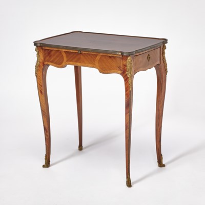 Lot 347 - Louis XV Style Gilt Bronze Mounted Fruitwood Marquetry Kingwood and Tulipwood Side Table