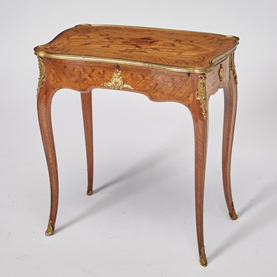 Lot 337 - Louis XV Style Gilt-Bronze Mounted Kingwood and Amaranth Floral Marquetry Side Table