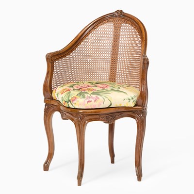 Lot 328 - Louis XV Style Caned Walnut Corner Chair