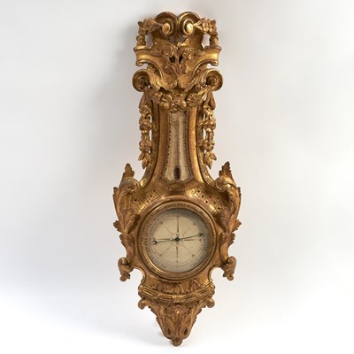 Lot 316 - Louis XV Carved Giltwood Barometer