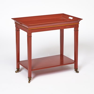 Lot 181 - Red Lacquered Telephone Table