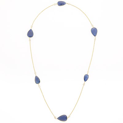 Lot 1227 - Gold, Sapphire and Diamond Necklace