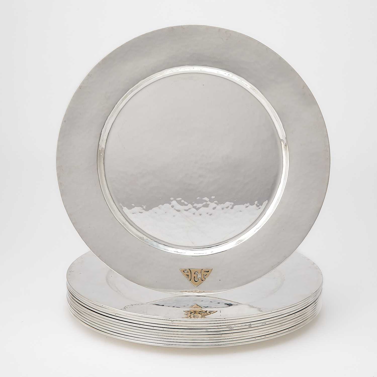 Lot 288 - Set of Twelve Lebolt Sterling Silver Dinner Plates