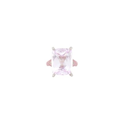Lot 73 - Platinum, Kunzite and Colored Diamond Ring