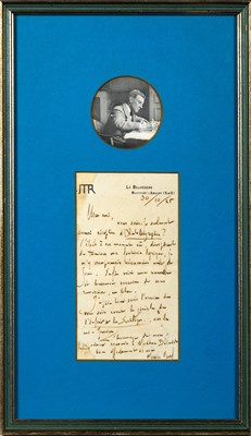 Lot 217 - Ravel writes to his friend Dr. Bonniot