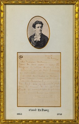 Lot 214 - A Debussy note signed