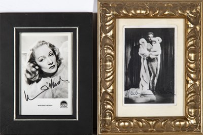 Lot 126 - Two signed photocards of Marlene Dietrich