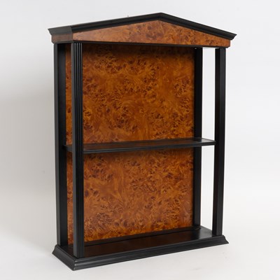 Lot 31 - Empire Style Burlwood and Ebonized Wood Wall Shelf