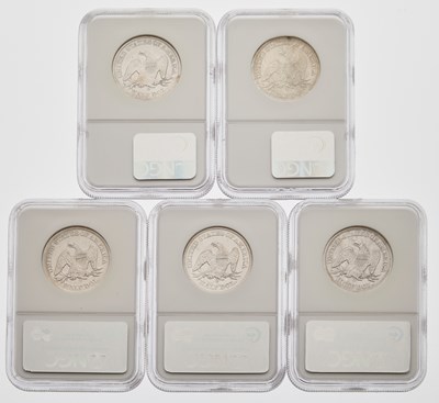 Lot 35 - United States. Group of Seated Liberty Half Dollars. S.S. Republic. NGC Shipwreck Effect.