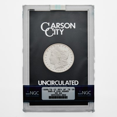 Lot 6 - United States. 1880/79-CC Reverse of 1878 Morgan Dollar, GSA Hoard. NGC MS-64.