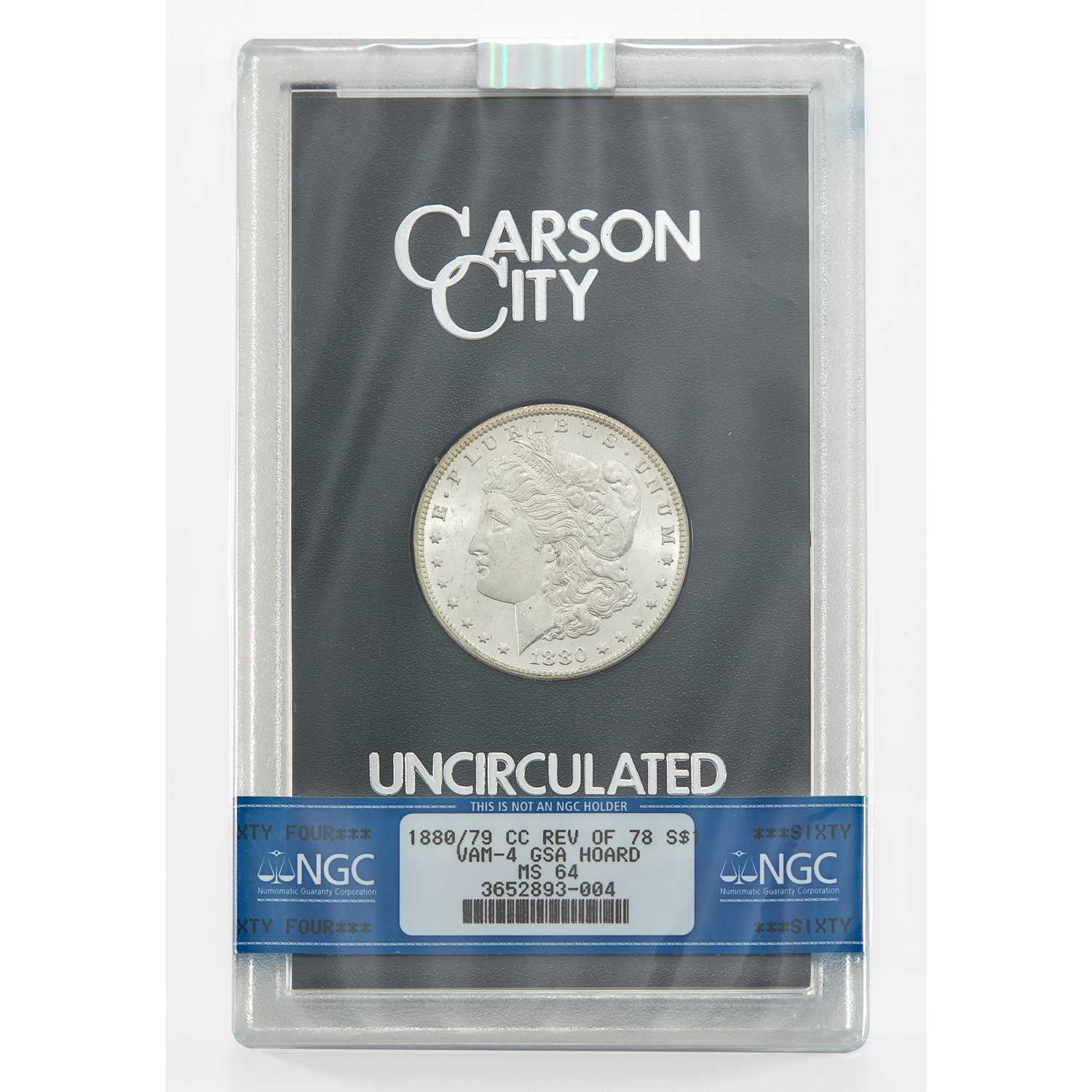 Lot 6 - United States. 1880/79-CC Reverse of 1878 Morgan Dollar, GSA Hoard. NGC MS-64.
