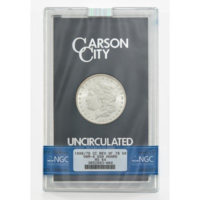 Lot 6 - United States. 1880/79-CC Reverse of 1878 Morgan Dollar, GSA Hoard. NGC MS-64.