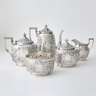 Lot 72 - Bigelow, Kennard & Co. Sterling Silver Tea and Coffee Service