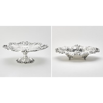 Lot 318 - Reed & Barton Sterling Silver "Francis I" Pattern Dessert Stand and Footed Bowl