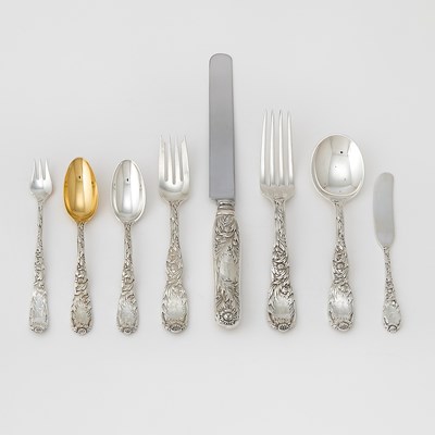 Lot 217 - Tiffany & Co. Sterling Silver "Chrysanthemum" Pattern Flatware Service