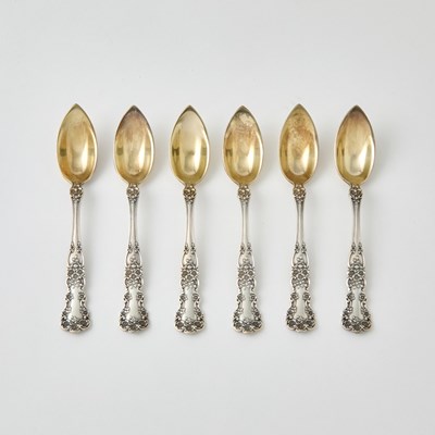 Lot 639 - Cased Set of Six Gorham Sterling Silver "Buttercup" Pattern Fruit Spoons