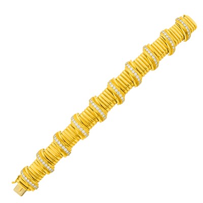 Lot 12 - Gold and Diamond Bracelet