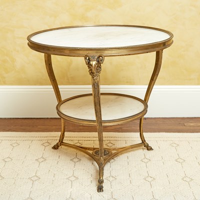 Lot 196 - Directoire Style Two-Tier Gilt-Bronze and Marble-Inset Guéridon