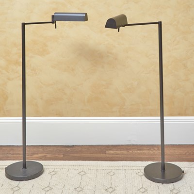 Lot 125 - Pair of Patinated Metal Adjustable Floor Lamp