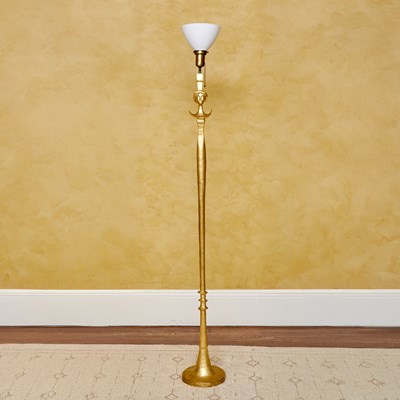 Lot 240 - Gilt-Bronze “Tête de Femme” Style Floor Lamp