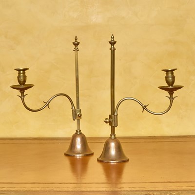 Lot 129 - Pair of French Provincial Brass Candlesticks