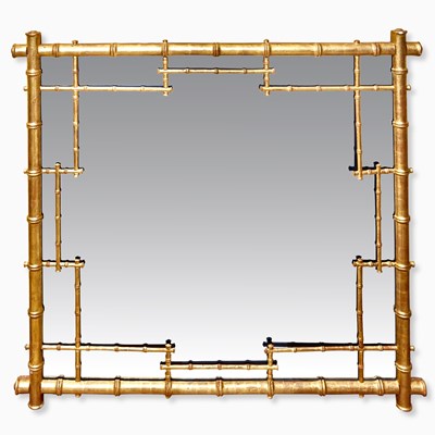 Lot 152 - Regency Style Faux Bamboo Giltwood Mirror