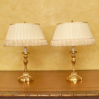 Lot 135 - Pair of Louis XV Style Gilt-Bronze Candlesticks