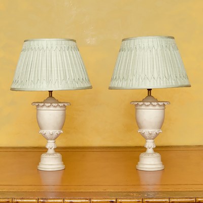 Lot 134 - Pair of Neoclassical Style Composite Lamps