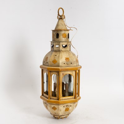 Lot 68 - Painted Tole Hanging Lantern