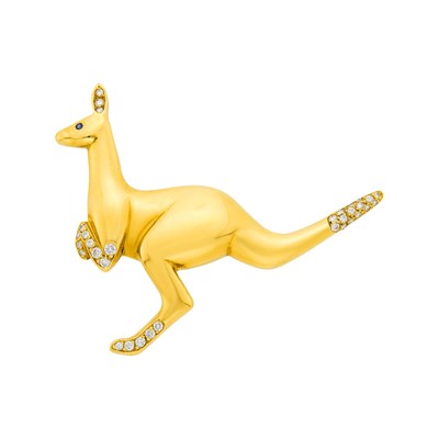 Lot 5 - Van Cleef & Arpels Gold and Diamond Kangaroo Brooch, France
