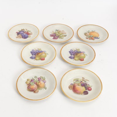 Lot 83 - Set of Seven Porcelain Fruit Patterned Plates