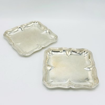 Lot 1099 - Pair of French Silver Scalloped Square Dishes
