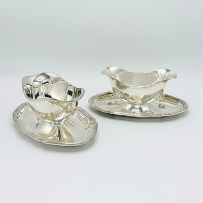 Lot 1126 - Pair of Christofle Silver Plated Sauceboats