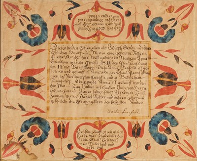 Lot 427 - Two Birth and Baptismal Frakturs