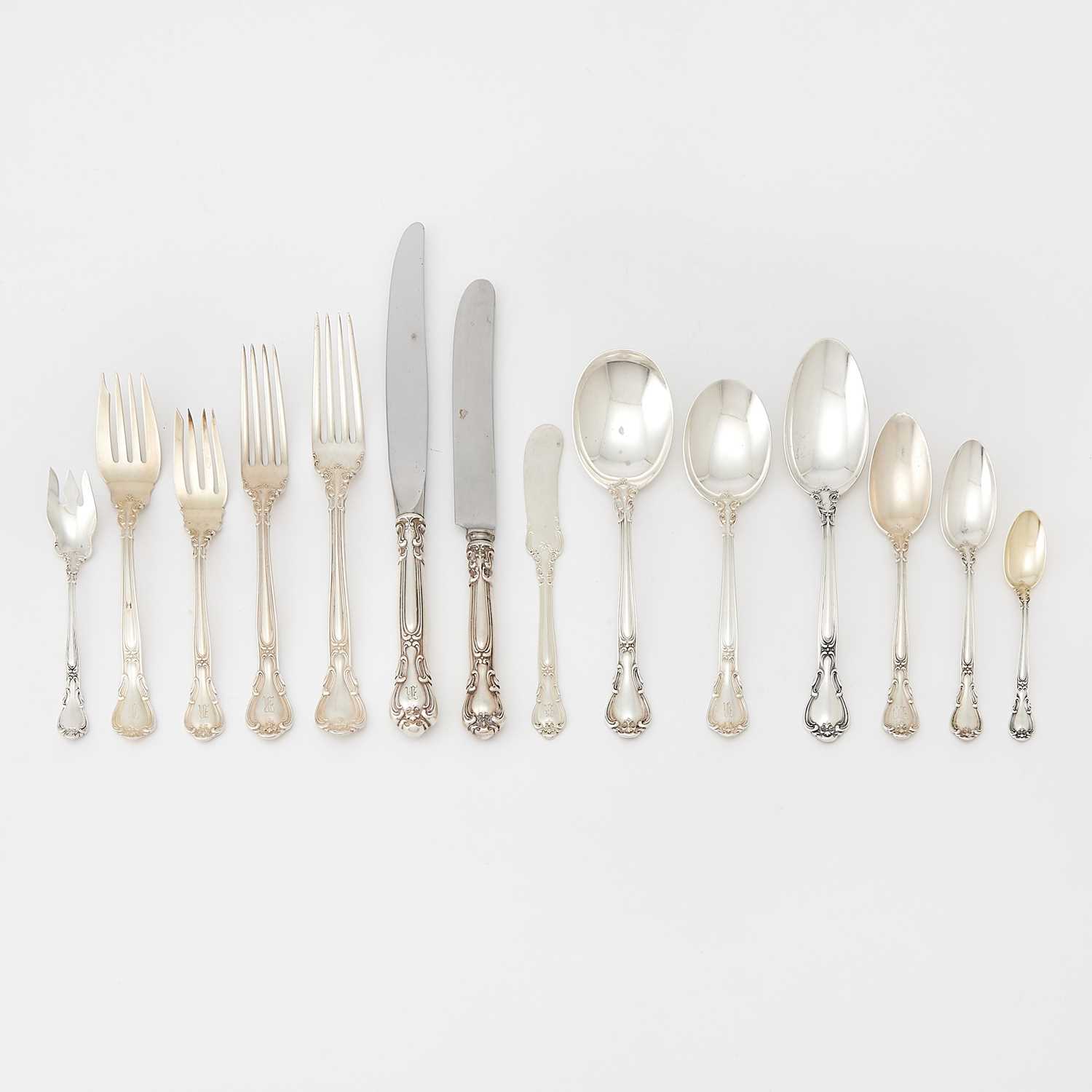 Lot 250 - Gorham Sterling Silver "Chantilly" Pattern Flatware Service