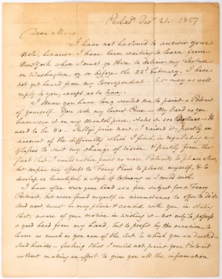 Lot An important series of letters from Rembrandt Peale to his niece Mary Jane Peale regarding her portrait