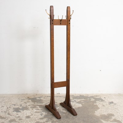 Lot 143 - Arts and Crafts Style Oak Hall Stand