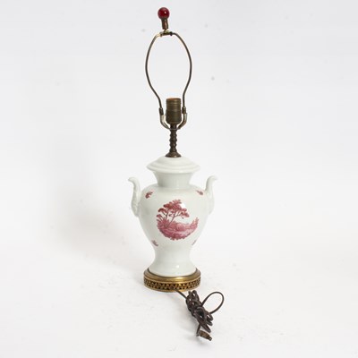 Lot 172 - Urn Form Porcelain Lamp