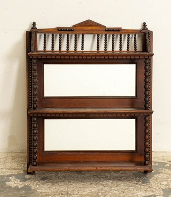 Lot 317 - Aesthetic Movement Mirrored Walnut Hanging Shelf