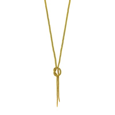 Lot 133 - Long Woven Gold Lariat Necklace