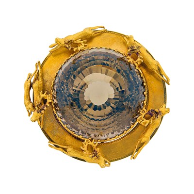 Lot 96 - Antique Gold and Citrine Brooch