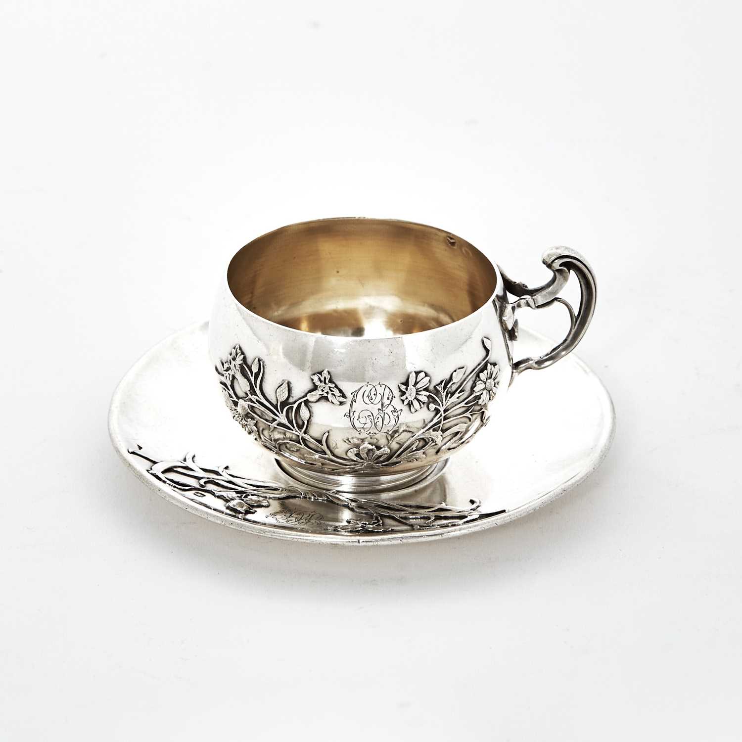 Lot 76 - French Silver Teacup and Saucer