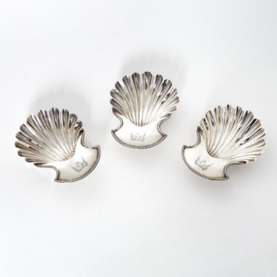 Lot 37 - Set of Three George III Sterling Silver Butter Shells