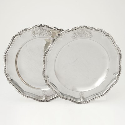 Lot 16 - Pair of George II Sterling Silver Dinner Plates