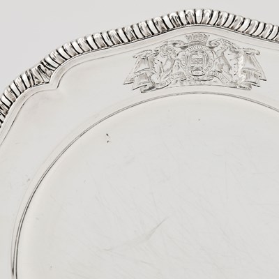 Lot 16 - Pair of George II Sterling Silver Dinner Plates