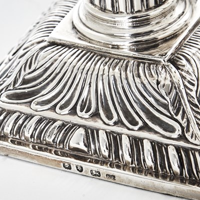 Lot 22 - Set of Four George III Sterling Silver Candlesticks