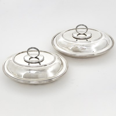 Lot 62 - Pair of Victorian Sterling Silver Covered Entree Dishes