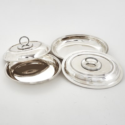 Lot 62 - Pair of Victorian Sterling Silver Covered Entree Dishes