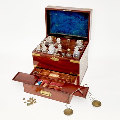 Lot 108 - English Brass Bound Mahogany Campaign Apothecary Box