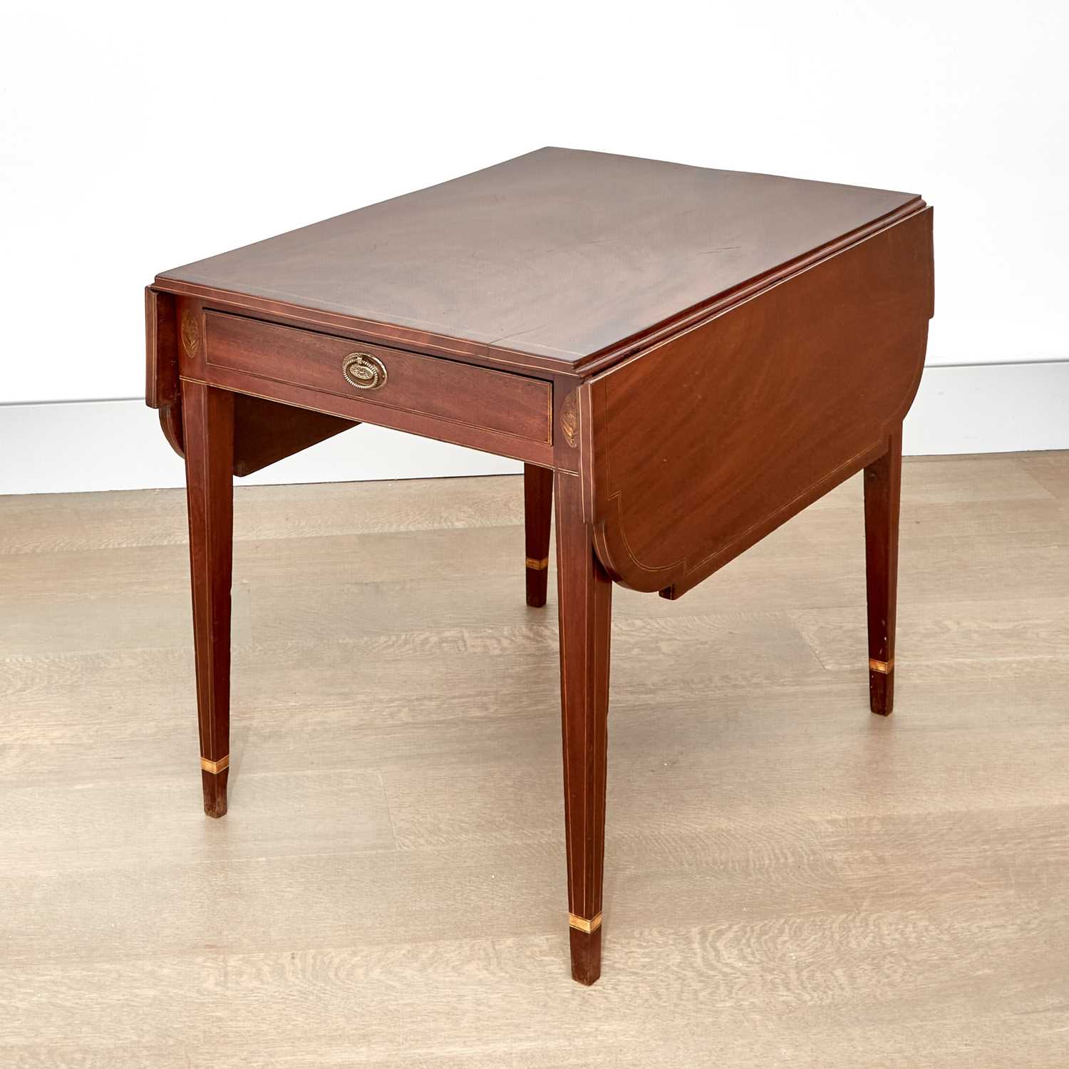 Lot 100 - Attributed to Charleston: Federal String Inlaid Mahogany String Pembroke Table